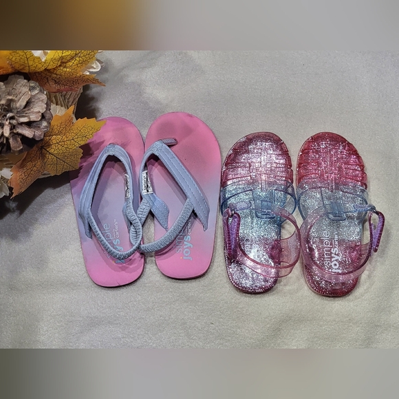 Simple Joys by Carter's Girls Kimmie Nora Jelly Sandal Set Of 2 Size 7 Toddlers - Picture 2 of 15
